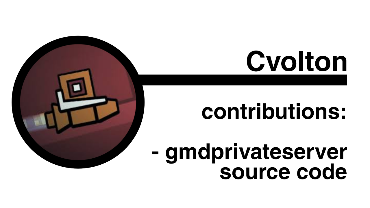 cvolton - gmdprivateserver source code.